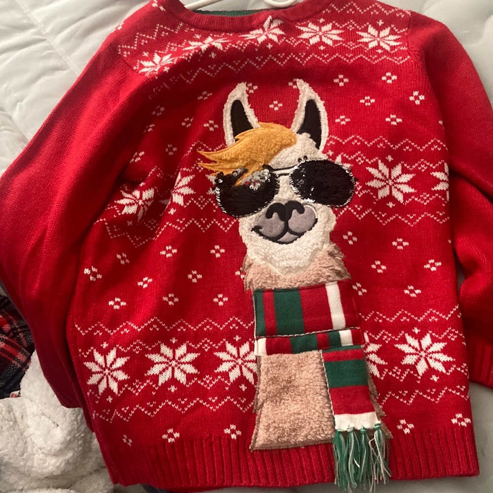 Christmas holiday lama sweater